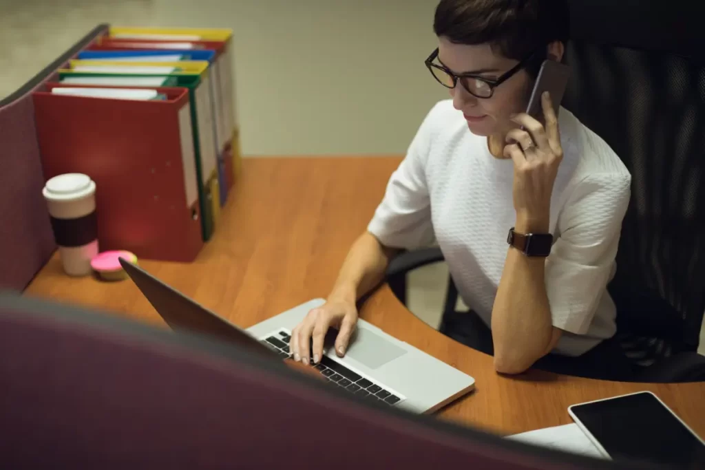 Woman working from home