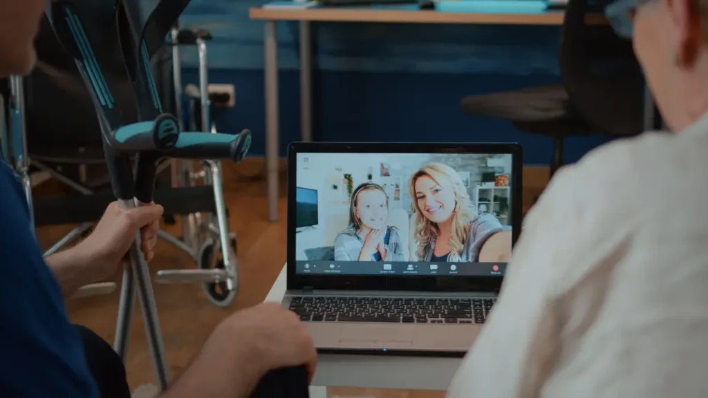 Dental services People having a video call for a dental service