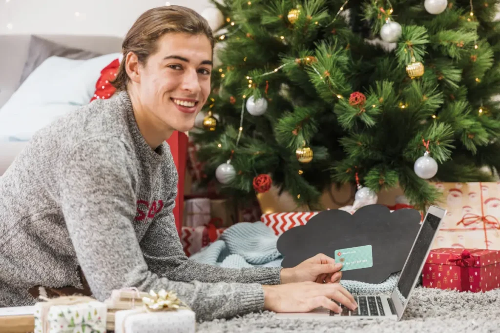 Glober working from home on Christmas